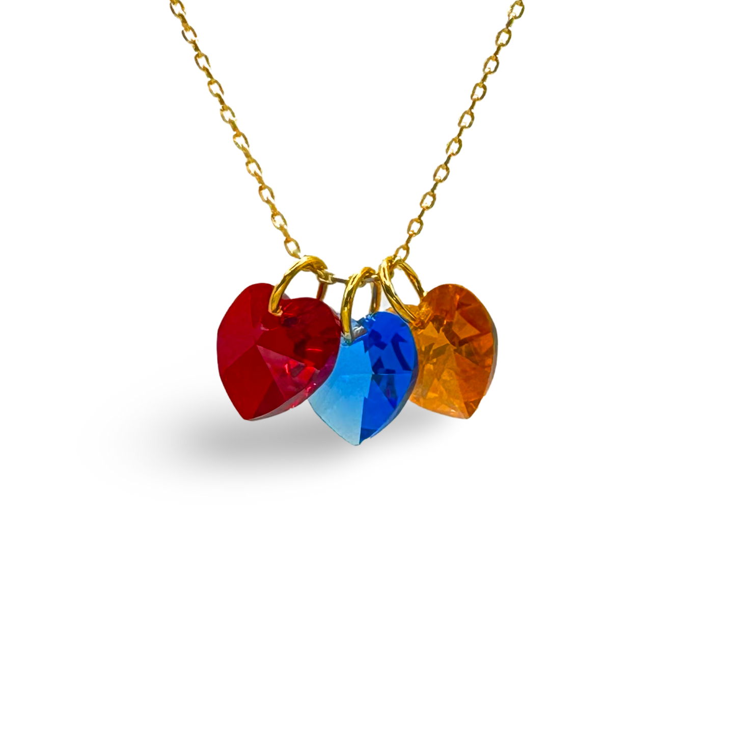 Triple Swarovski Crystal Heart Necklace