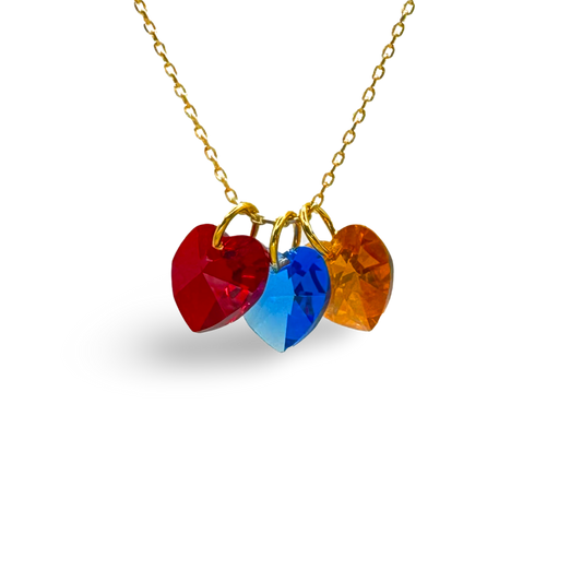 Triple Swarovski Crystal Heart Necklace