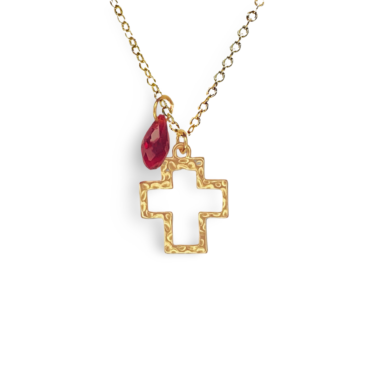 Aril & Cross Cluster Charm Necklace