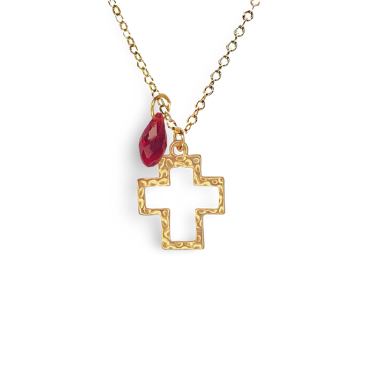 Aril & Cross Cluster Charm Necklace