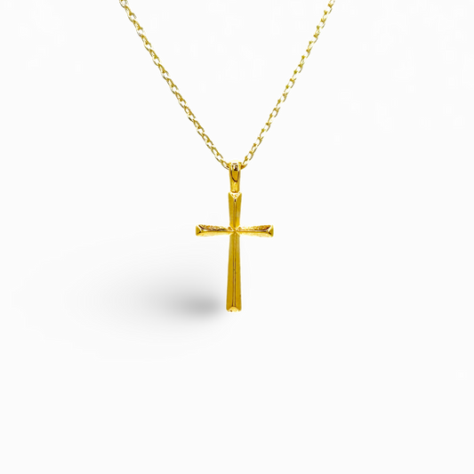 Angle Cut Arm Cross Necklace
