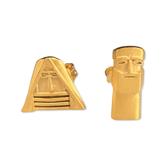 Small "Tatik Papik" Mismatch Stud Earrings